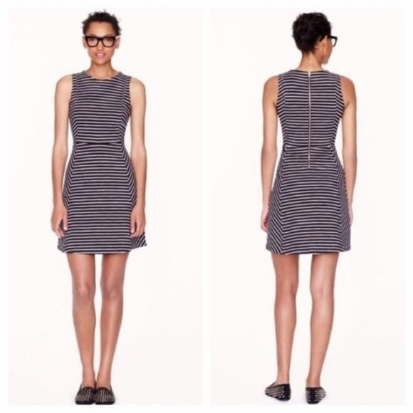 J. Crew Dresses & Skirts - J. Crew Optical Illusion Black/White Striped Dress